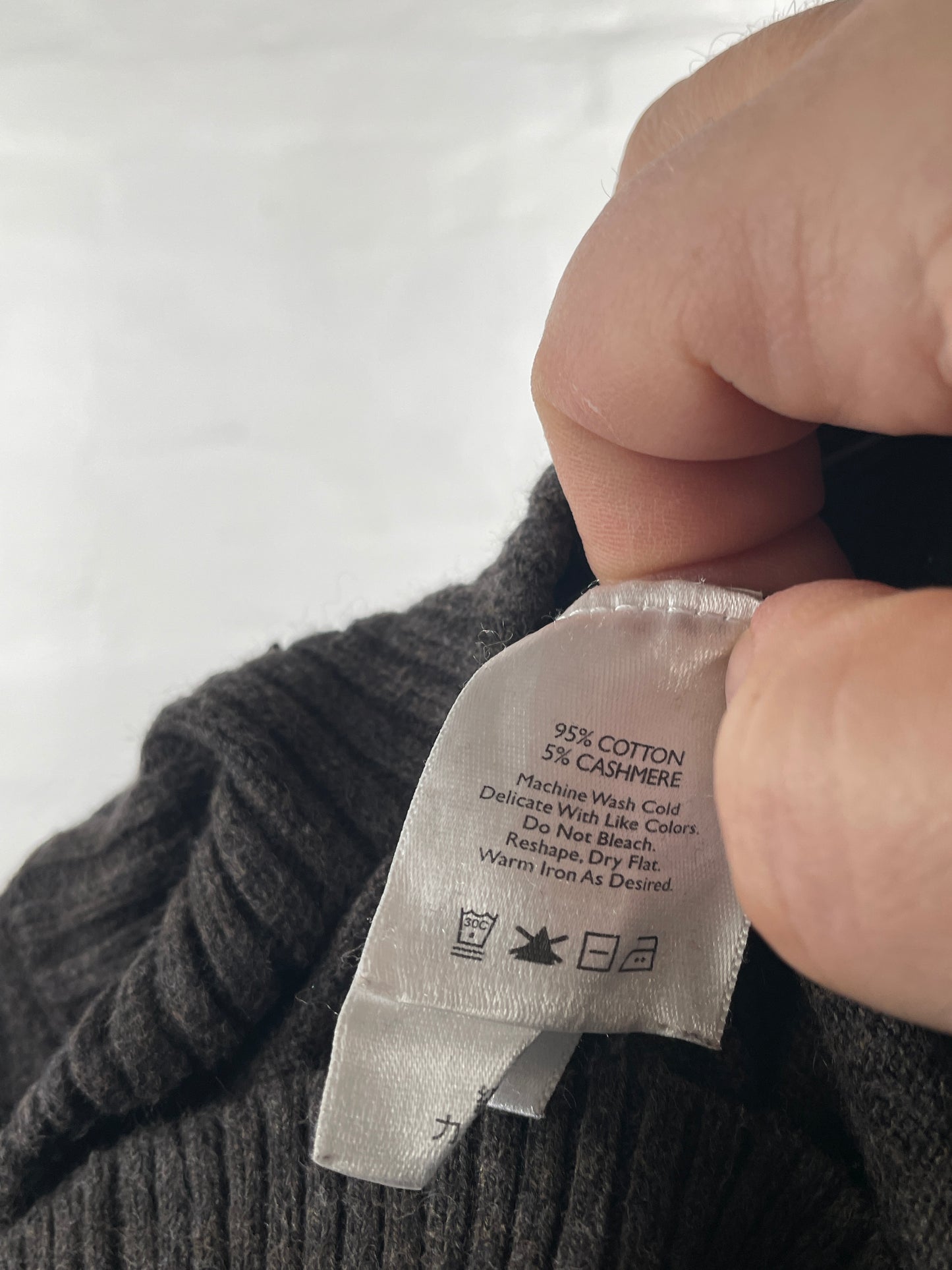 Eddie Bauer – Brown Half-Zip Strickpullover aus Baumwolle-Kaschmir, Größe M