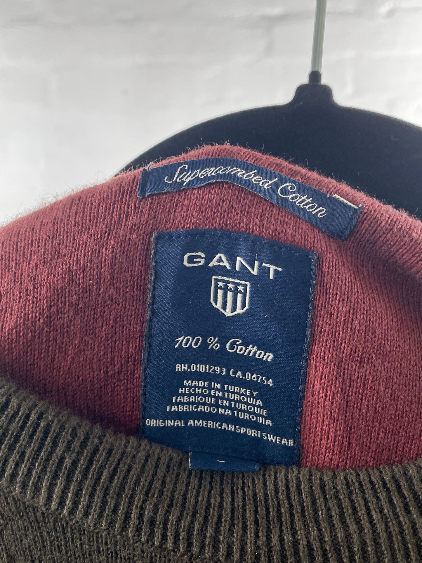 GANT – Olivgrüner Supercombed Cotton Sweater, Original American Sportswear