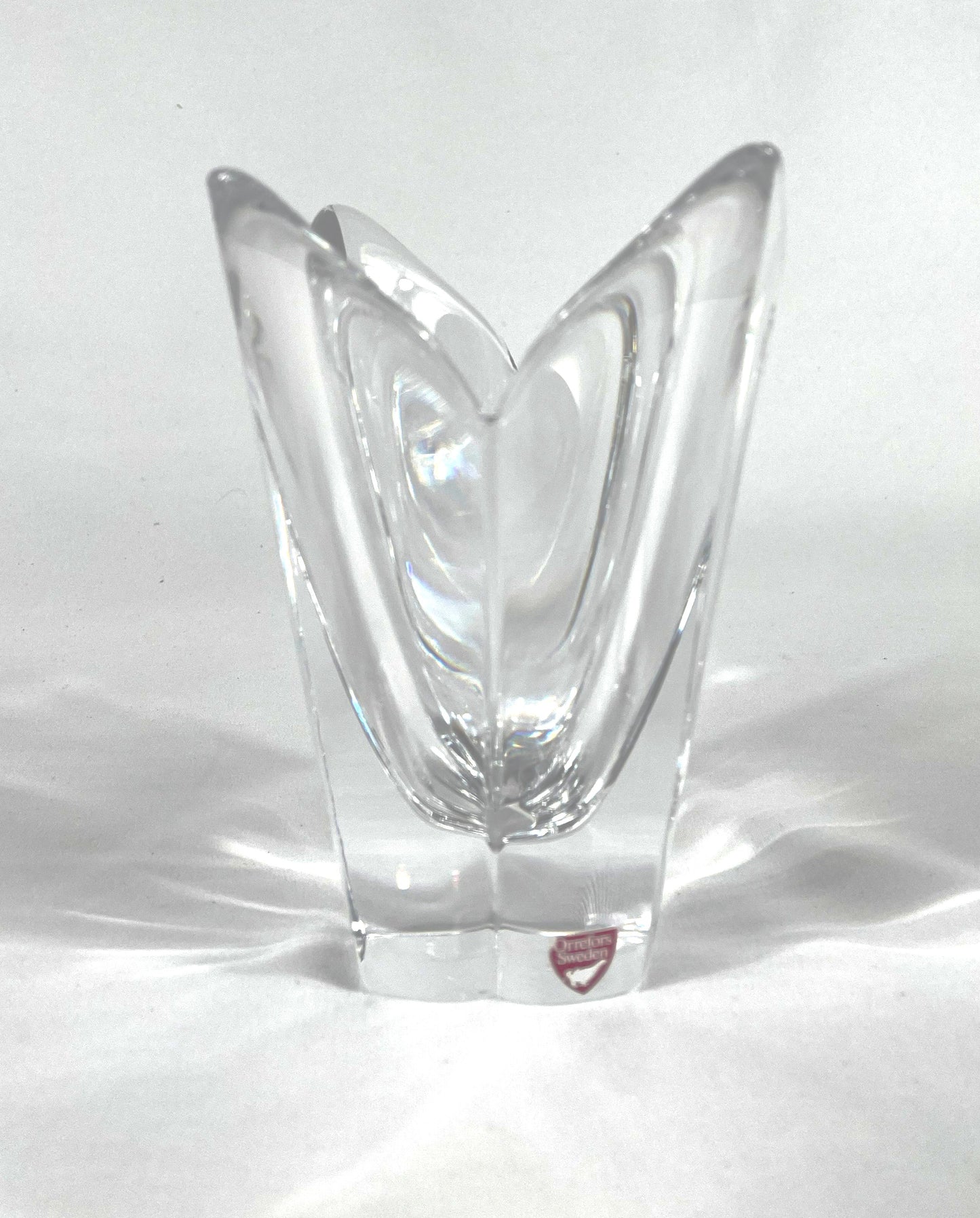 Orrefors Kristallvase Schweden - Handgefertigtes skandinavisches Design, Vintage Glasvase klar