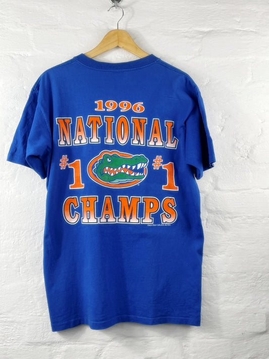 Tennessee River Gold - Florida Gators 1996 National Champs Vintage T-Shirt (Made in USA, Size L)