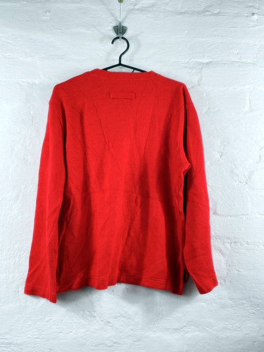 Nautica – Vintage Red Quarter-Zip Sweater (ca. späte 1990er Jahre, Made in Macau)