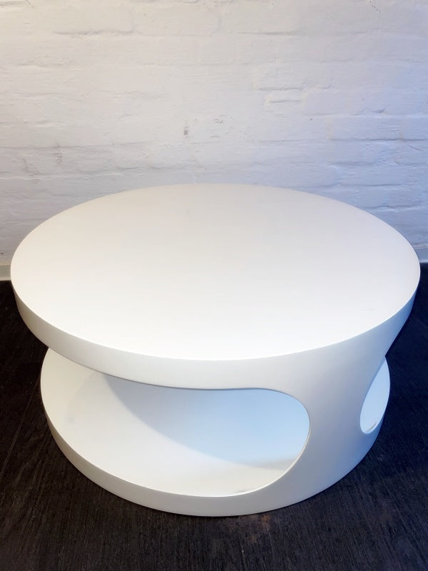 Space Age Couchtisch Original 1970er – Weiß Hochglanz – Design Klassiker – Coffee Table – Retro Futuristisch – rar