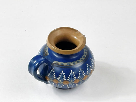 Tellingstedt Keramik-Krug Blau mit Henkel – handbemalt, signiert