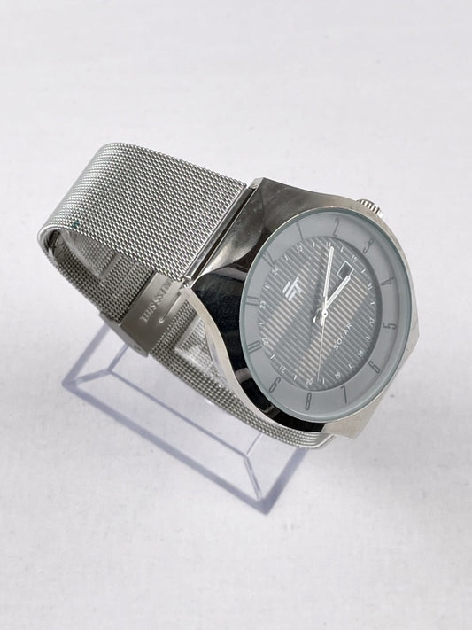 ET Solar Armbanduhr – Edelstahl, Solarbetrieben, Herren, Datumsanzeige