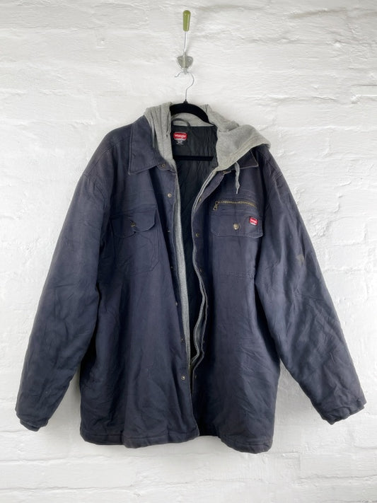 Wrangler Workwear Jacke mit Kapuze – Größe 2XL, Schwarz