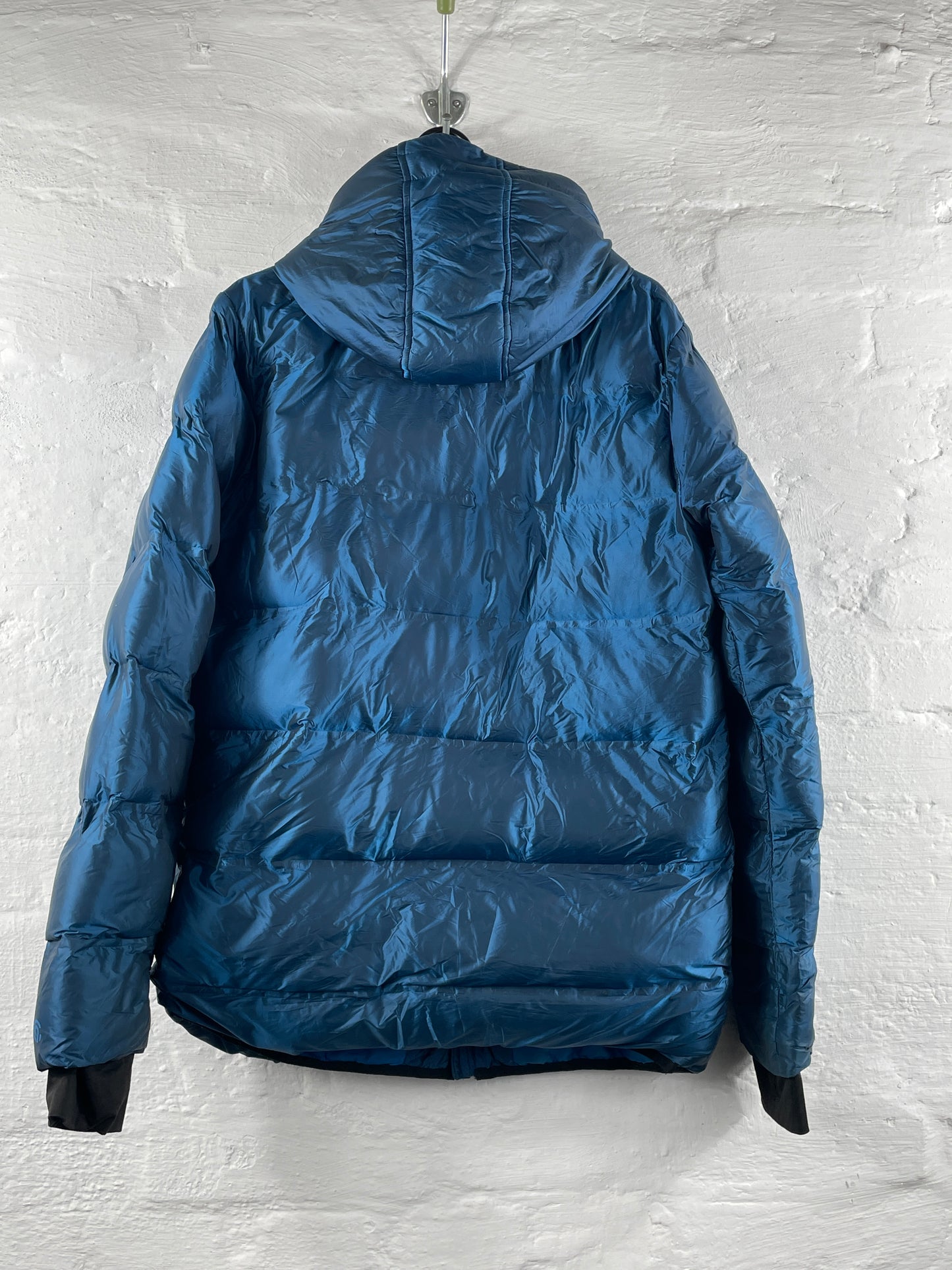 Champion – Retro Puffer Jacket in Petrolblau, Größe XL