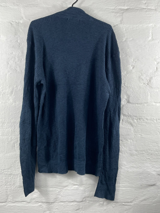 Calvin Klein Jeans – Navy Zip-Strickpullover aus Baumwolle, Größe L