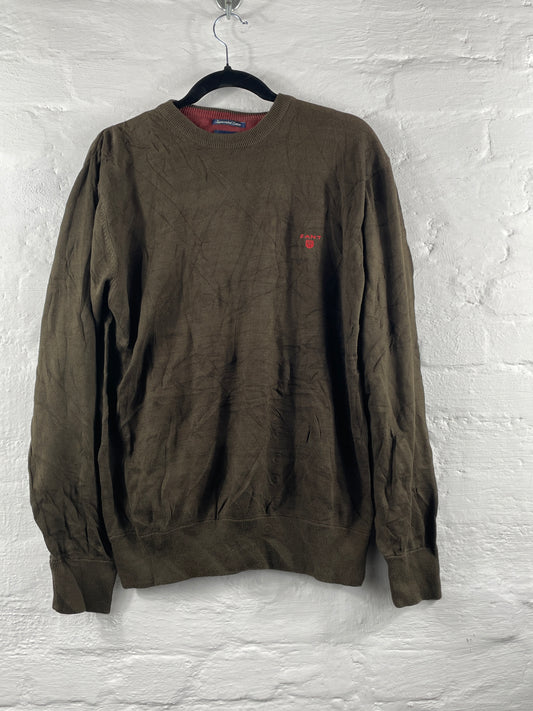 GANT – Olivgrüner Supercombed Cotton Sweater, Original American Sportswear