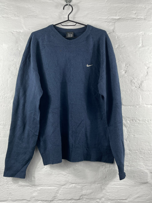 Nike Golf – Dunkelblauer Logo Strickpullover, Größe L