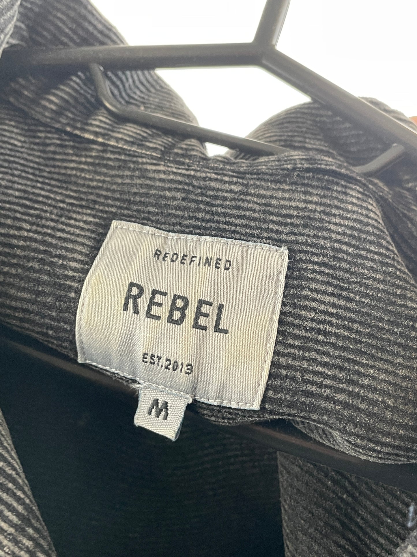 Rebel – Grau gestreiftes Kurzarmhemd „RR Julio Shirt“, Größe M
