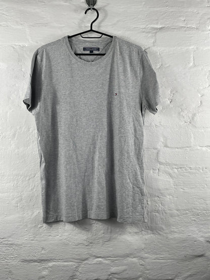Tommy Hilfiger – Grey Logo Embroidery T-Shirt, Größe L