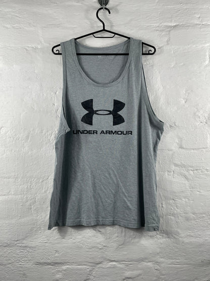 Under Armour – Grey Logo Tank Top, Size L