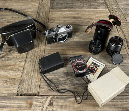 Praktica MTL 5B – Spiegelreflexkamera Set mit Pentacon 50mm & Carl Zeiss Jena Sonnar 135mm (Vintage Fototechnik)