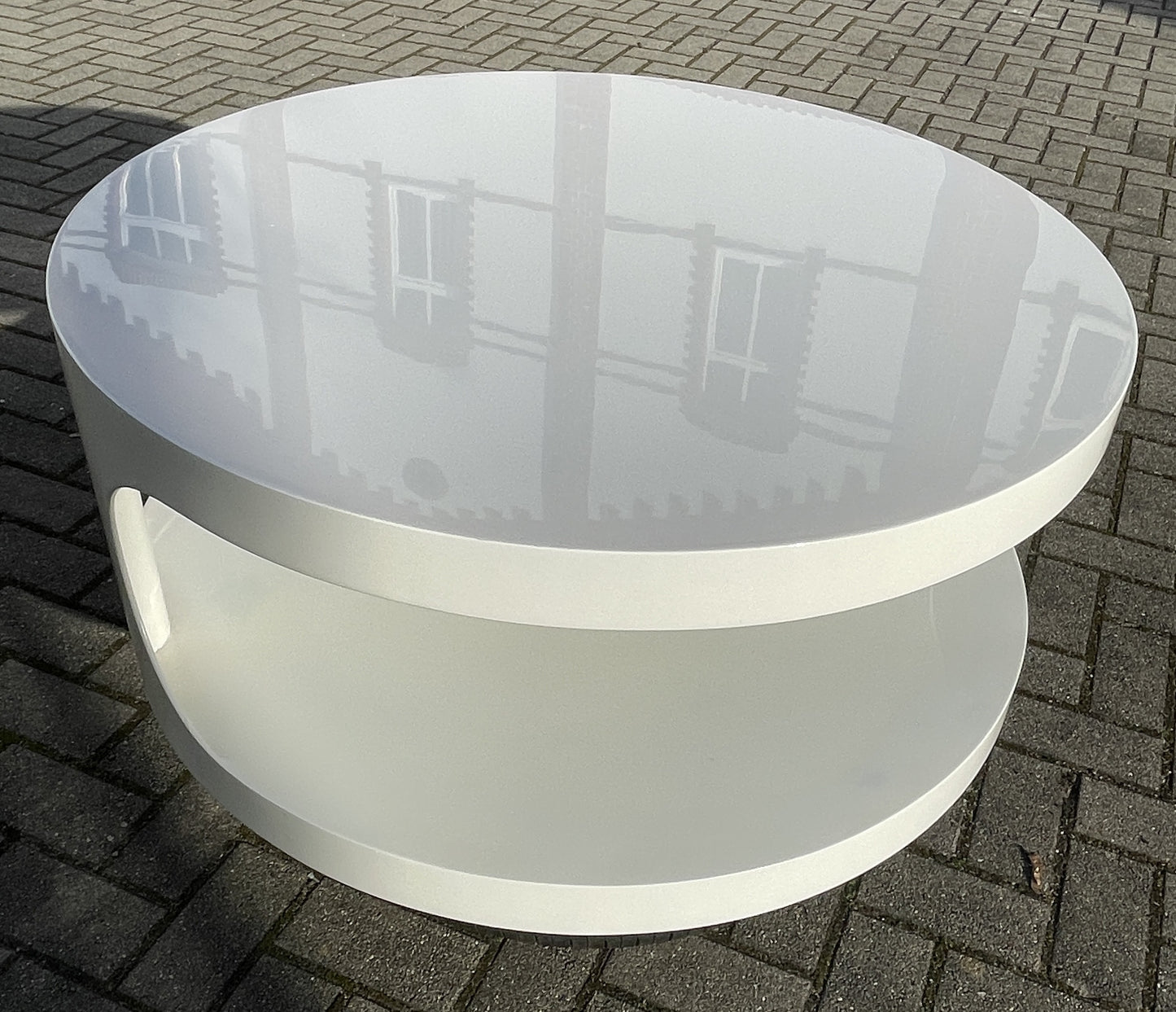 Space Age Couchtisch Original 1970er – Weiß Hochglanz – Design Klassiker – Coffee Table – Retro Futuristisch – rar