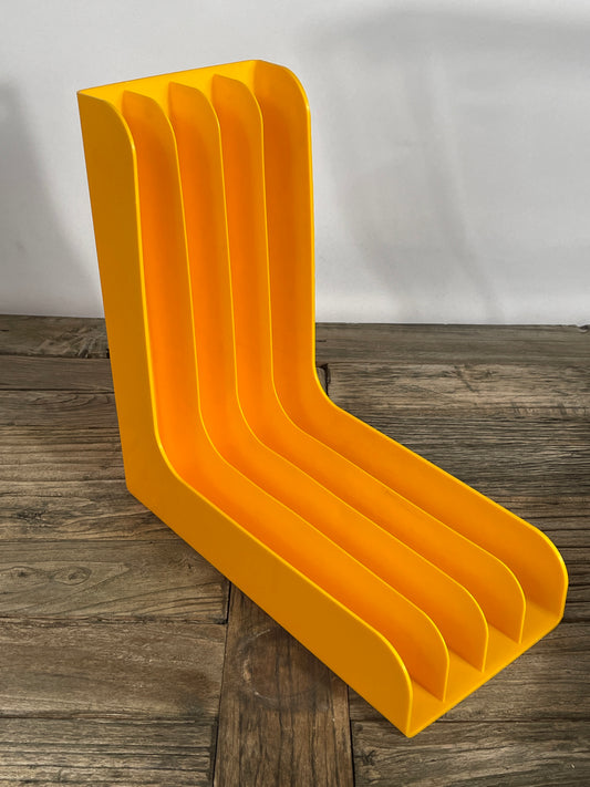 Retro Magazinhalter Kunststoff – 70s Design, Orange, Mehrfachfach Organizer