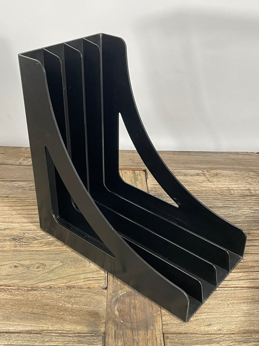 Retro Magazinhalter Kunststoff – 70s Design, Schwarz, Mehrfachfach Organizer