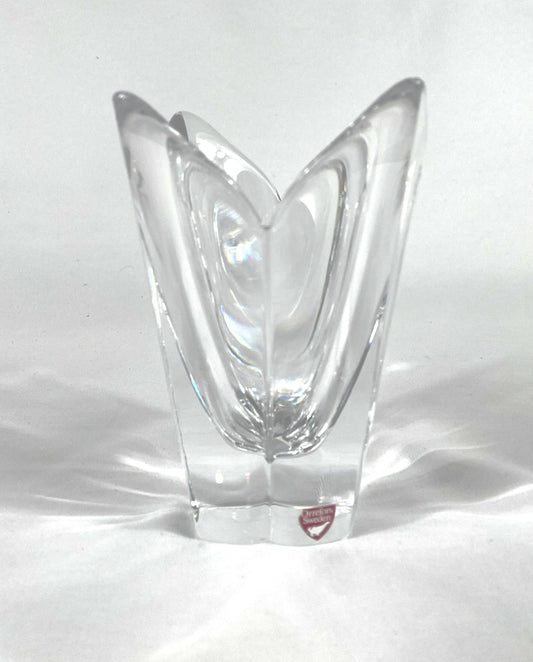 Orrefors Kristallvase Schweden - Handgefertigtes skandinavisches Design, Vintage Glasvase klar
