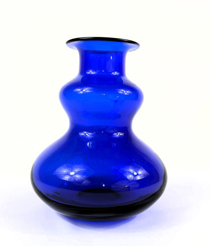 Brigitte Höffs resin crystal vase - cobalt blue, vintage design glass, rare