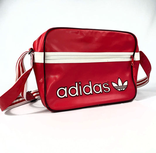 Adidas Originals Umhängetasche - Rot mit Trefoil Logo, Vintage Retro Sporttasche