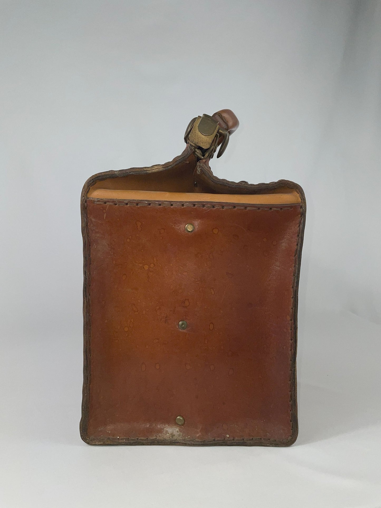 Arzttasche aus Leder - braun, Messingbeschläge, klassische Hebammentasche