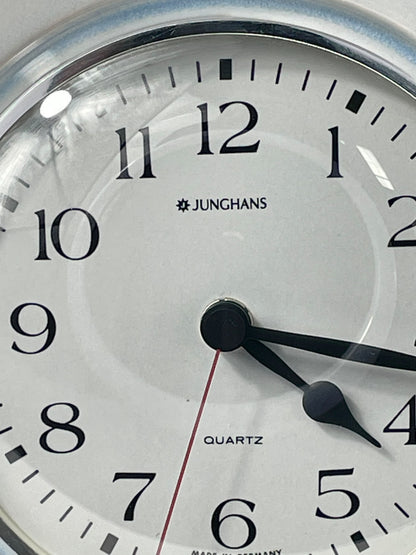 Junghans Wanduhr - Vintage Quartz Uhr, Keramikgehäuse in Hellblau, Made in Germany