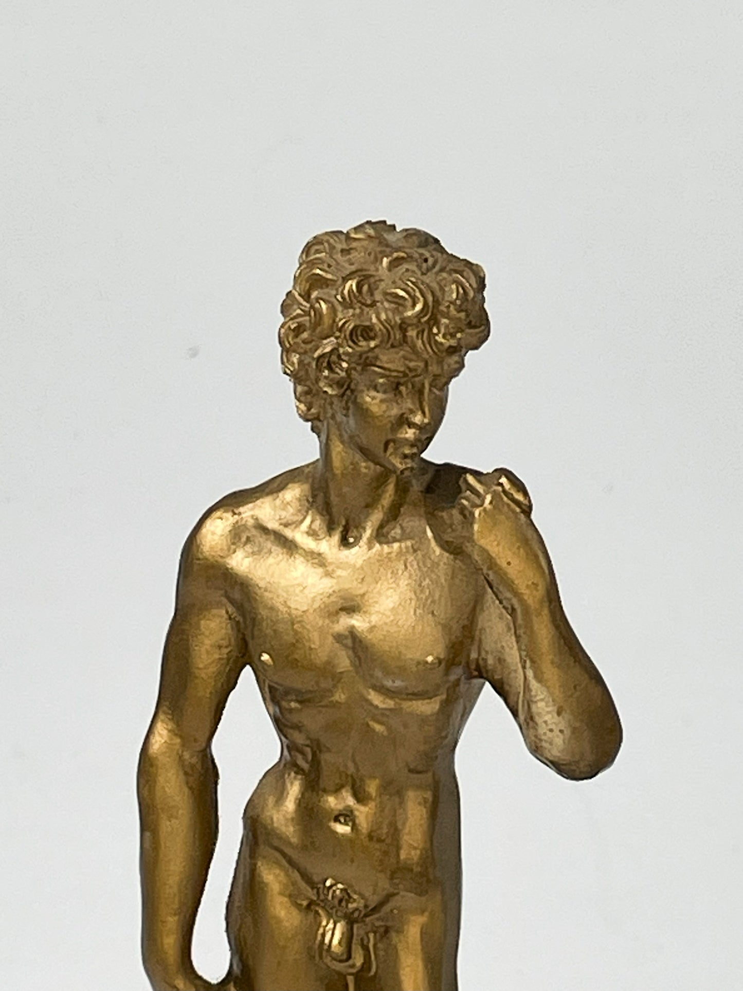 Italienische Skulpturen David & Venus - signiert Benini, Metallguss mit Goldpatina, ca. 16,5 cm, Vintage