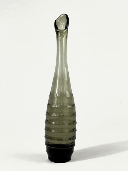 Carola-Vase - Fritz Keuchel für VEB Glaswerk Schwepnitz, Rauchglas, 1960er Jahre, 33 cm