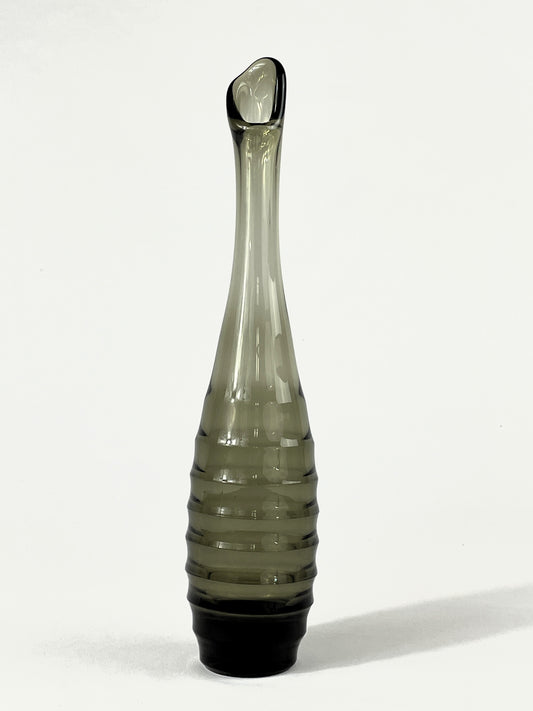 Carola-Vase - Fritz Keuchel für VEB Glaswerk Schwepnitz, Rauchglas, 1960er Jahre, 33 cm