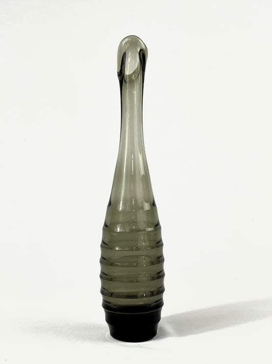Carola-Vase - Fritz Keuchel für VEB Glaswerk Schwepnitz, Rauchglas, 1960er Jahre, 33 cm
