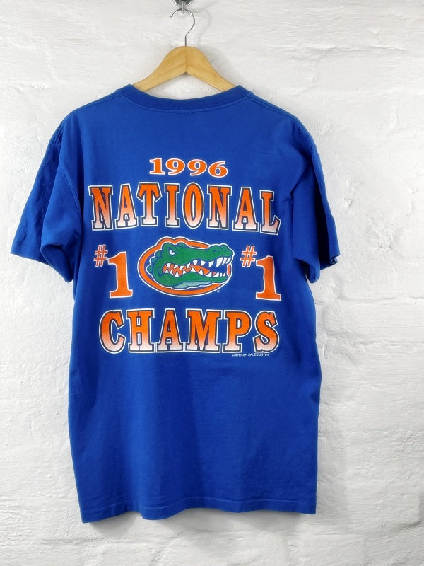 Tennessee River Gold – Florida Gators 1996 National Champs Vintage T-Shirt (Made in U.S.A., Größe L)