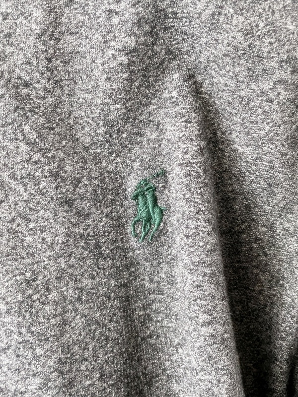 Polo Ralph Lauren – Grey Custom Fit T-Shirt with green logo print (circa mid-2010s)