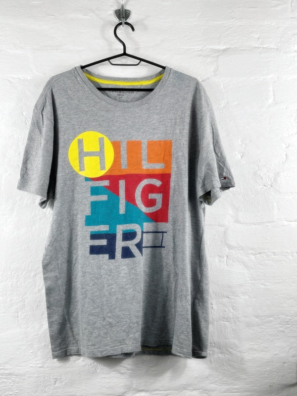 Tommy Hilfiger – Colorblock Logo Tee Grey (approx. mid-2010s)