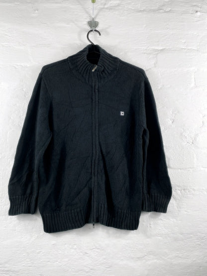 Chaps by Ralph Lauren – Vintage Cotton Zip Sweater Black (ca. späte 1990er Jahre)