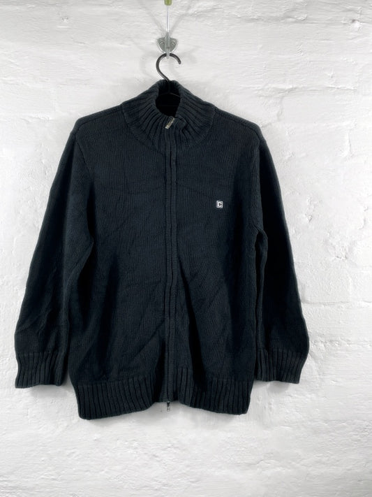 Chaps by Ralph Lauren – Vintage Cotton Zip Sweater Black (ca. späte 1990er Jahre)