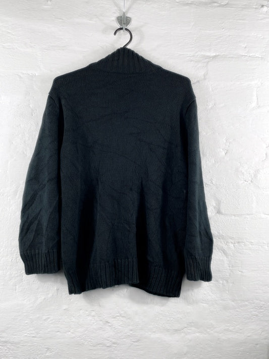 Chaps by Ralph Lauren – Vintage Cotton Zip Sweater Black (ca. späte 1990er Jahre)