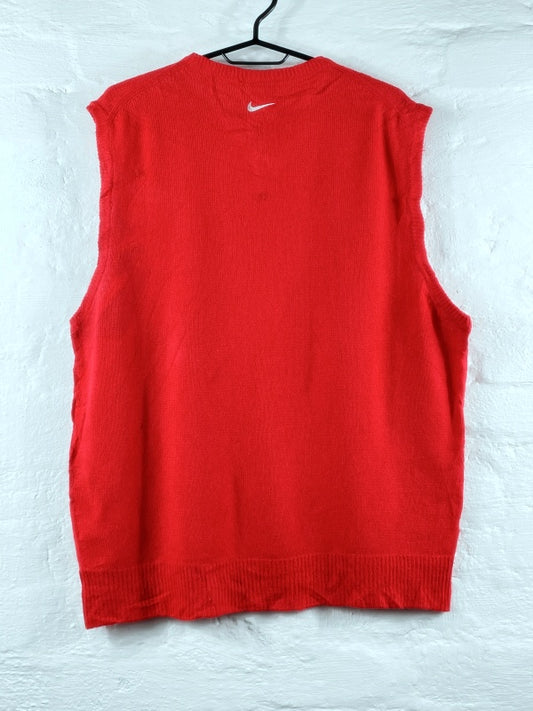 Nike Golf – Retro Knit Vest Red (ca. frühe 2000er Jahre, Made in Turkey)