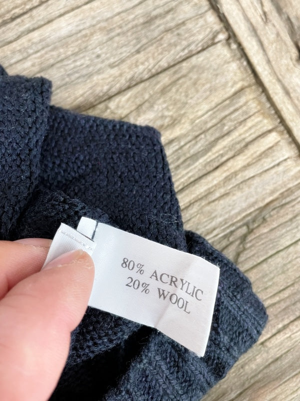 Fila – Retro Half-Zip Knit Sweater Navy/Grey (Made in U.K., ca. späte 1990er Jahre)