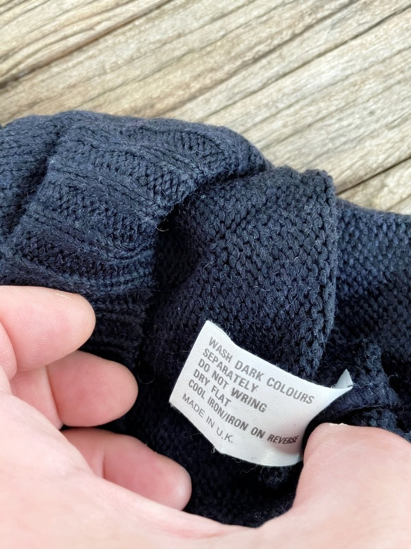 Fila – Retro Half-Zip Knit Sweater Navy/Grey (Made in U.K., ca. späte 1990er Jahre)