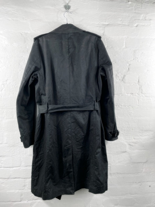 GAP – Schwarzer Retro Trenchcoat mit herausnehmbarem Futter, Größe M