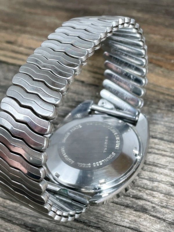 BWC Swiss Herrenarmbanduhr – Vintage Automatik 25 Jewels, Edelstahl, blaues Zifferblatt