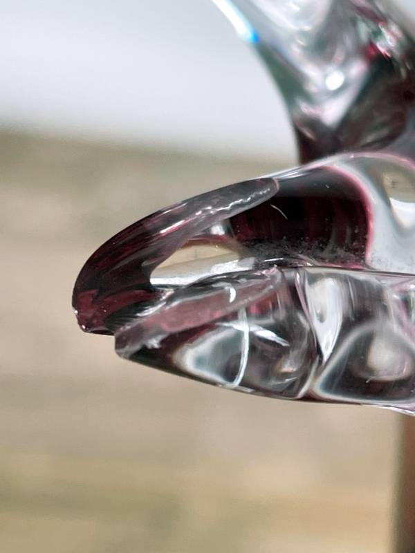 Roséfarbene Glasvase im Art-Glass-Stil – Vintage Glasdesign, ca. 25 cm