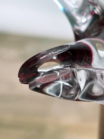 Roséfarbene Glasvase im Art-Glass-Stil – Vintage Glasdesign, ca. 25 cm