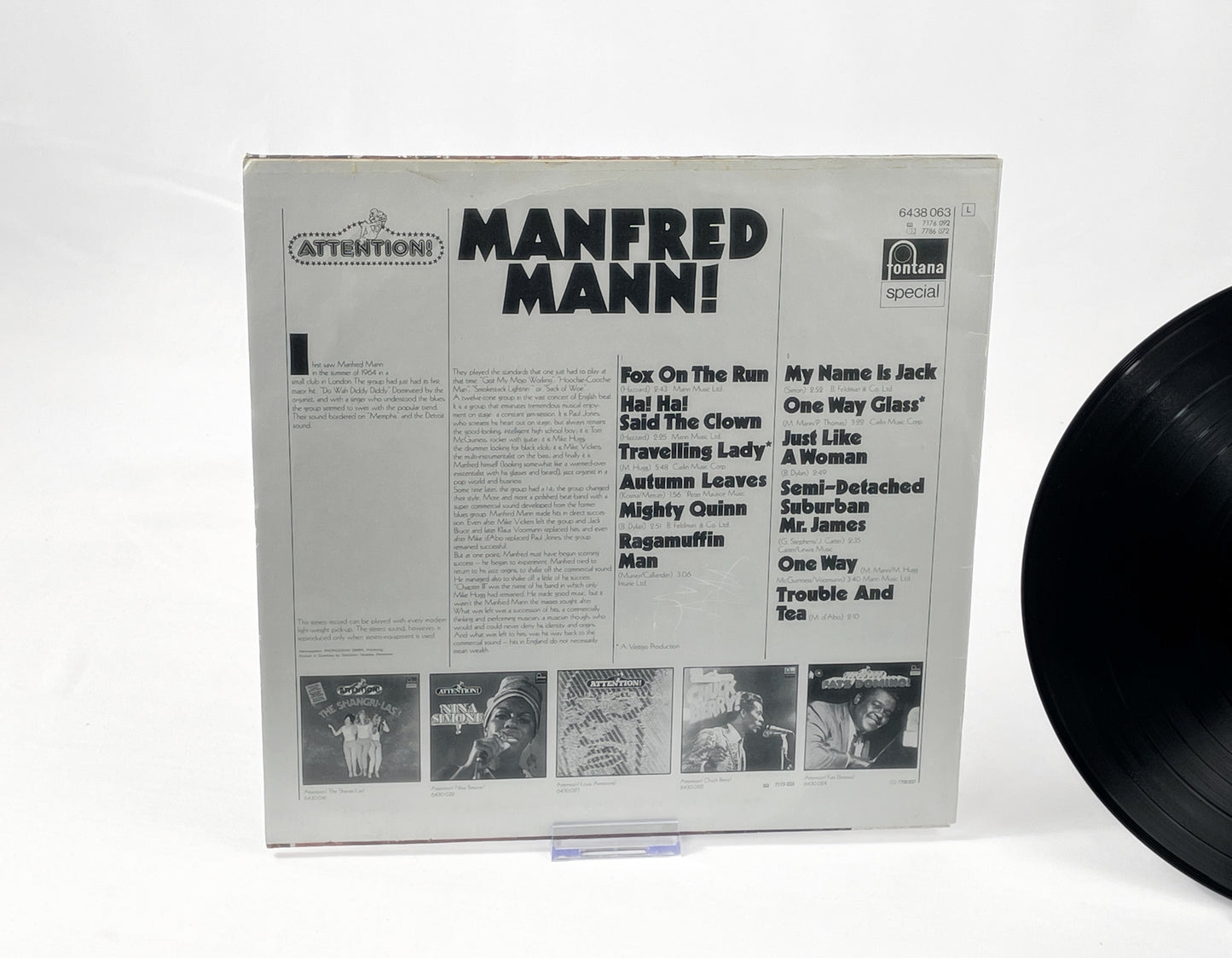Manfred Mann - Attention! (Fontana Special) LP Vinyl, Germany