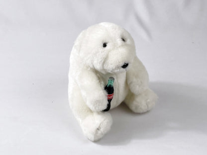 Coca-Cola Eisbär Plüschtier – Sammlerfigur mit Glasflasche, Original 1998
