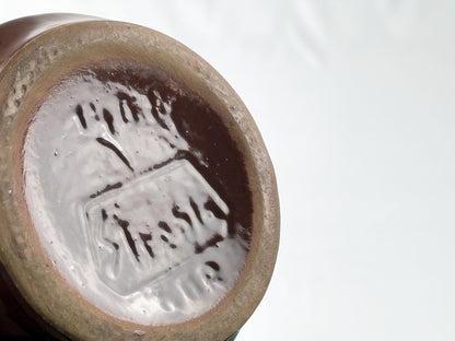 Strehla Keramik Vase – Vintage DDR, 1960er, Rot-Blau Laufglasur