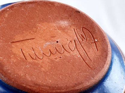 Tellingstedt Keramik-Krug Blau mit Henkel – handbemalt, signiert