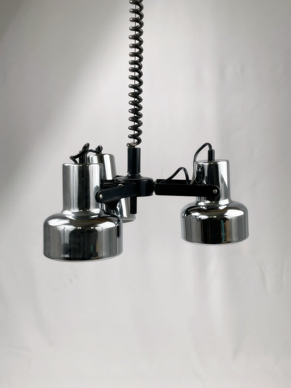 Deckenlampe Richard Essig – Typ 8127, Chrom, 3-flammig, Mid Century 70er Jahre