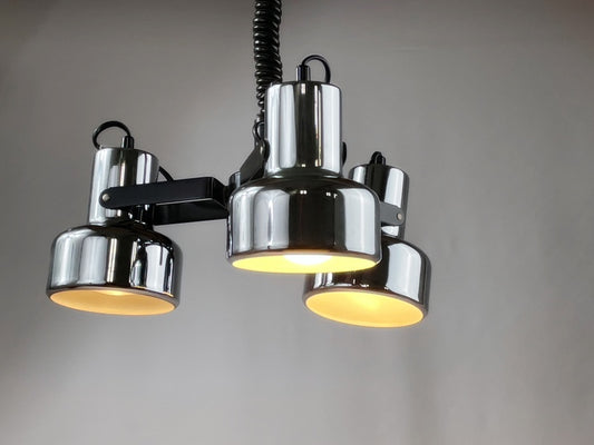 Deckenlampe Richard Essig – Typ 8127, Chrom, 3-flammig, Mid Century 70er Jahre