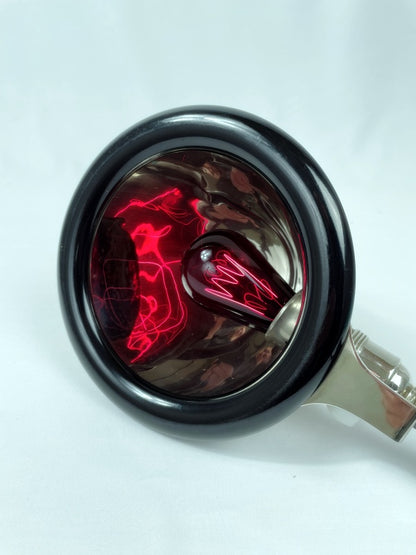Infrarotlampe / Rotlichtlampe –Vintage 50er/60er Jahre, Chrom & Bakelitgriff