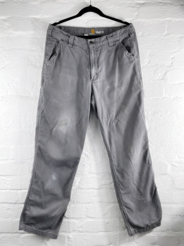 Carhartt Relaxed Fit Pants – Vintage Workwear Hose Grau, Größe W34 L32
